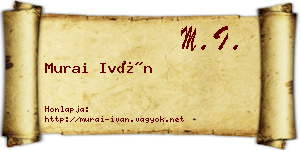 Murai Iván névjegykártya